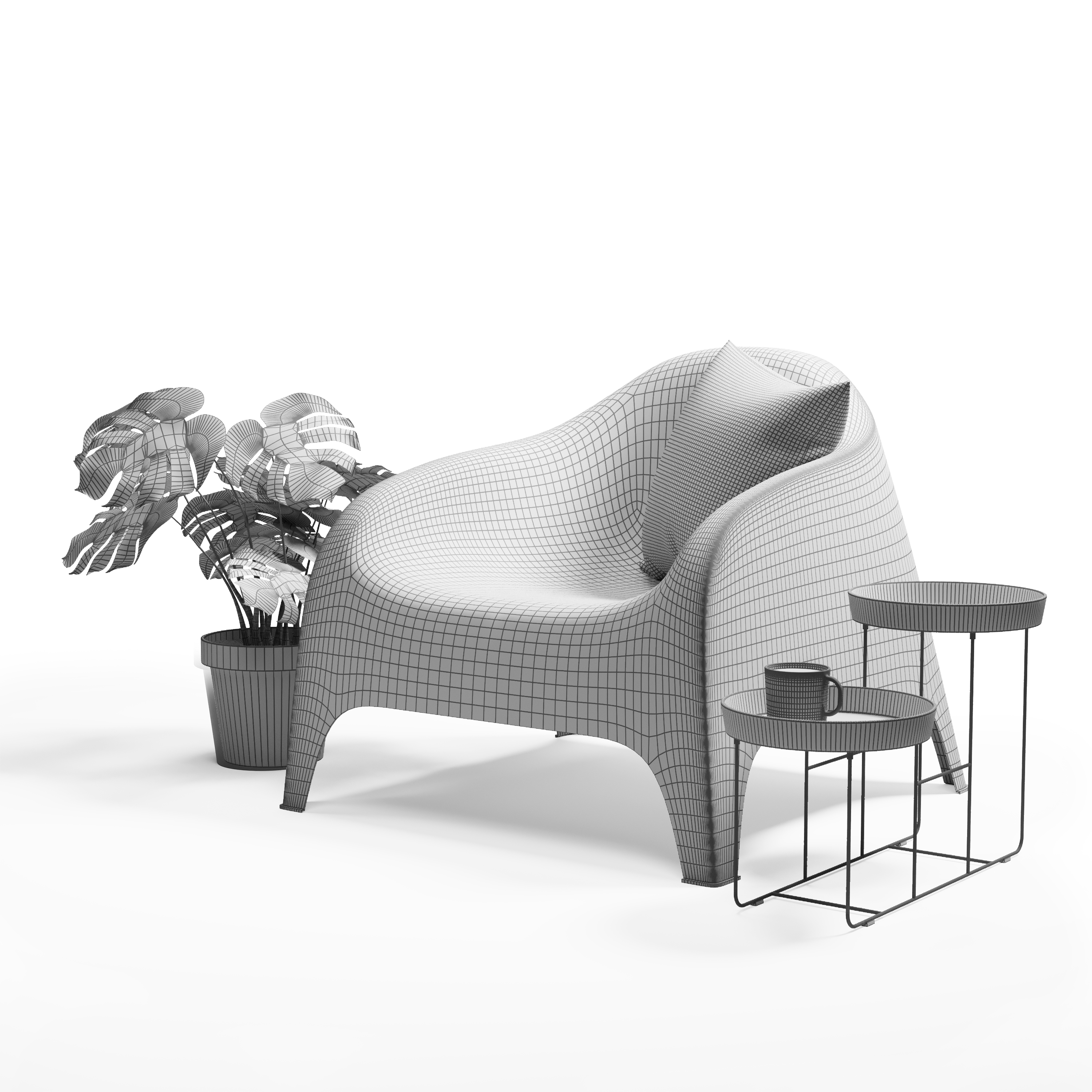 IKEA set with SKARPO Garden armchair, FEJKA, VITLOK and DINERA by ame